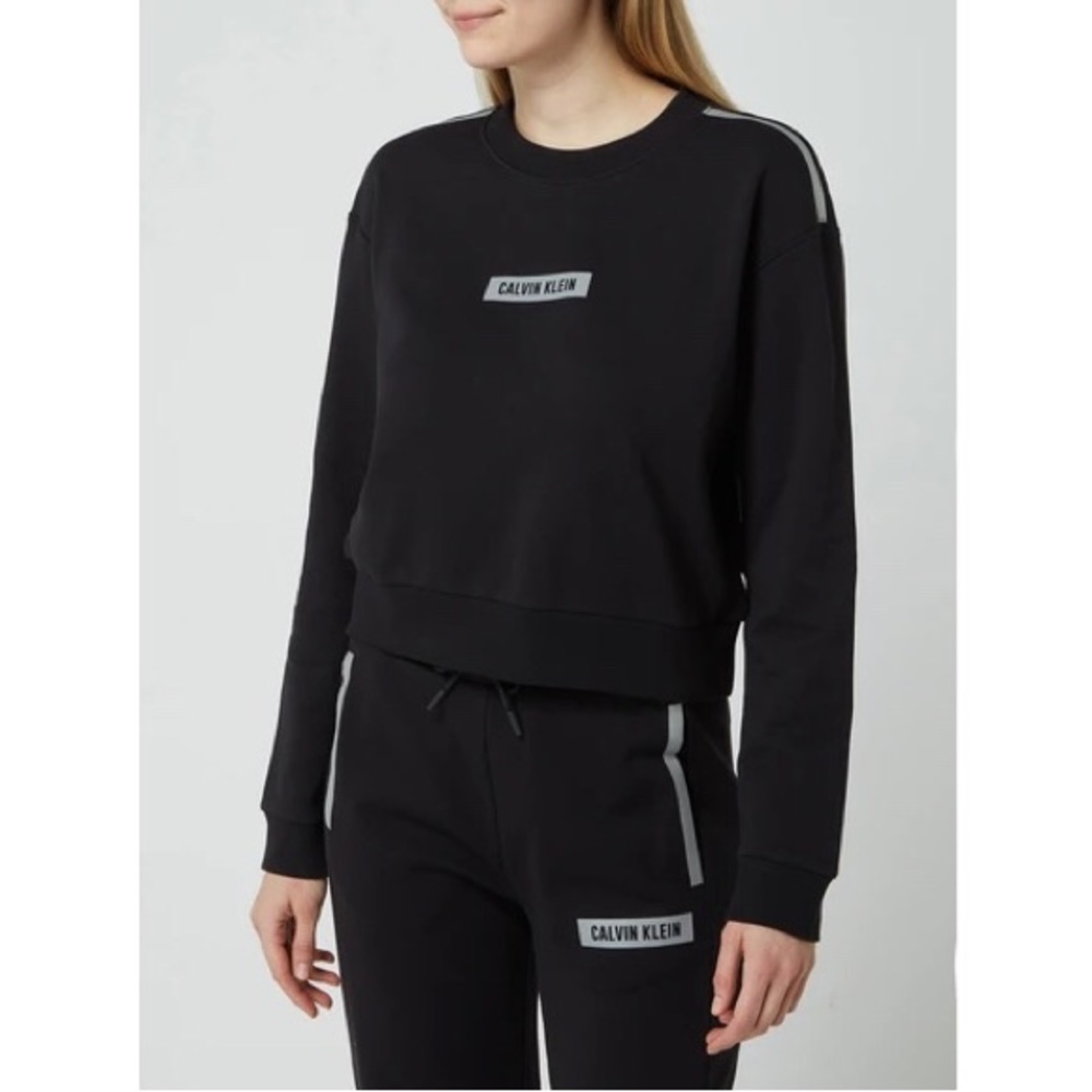 Calvin Klein Performance Cotton Terry Cropped Sweatshirt S NWT